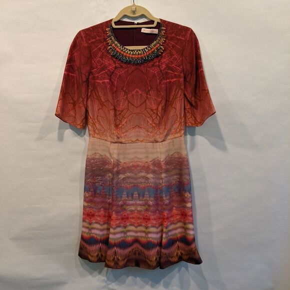 𝅺MATTHEW Williamson silk dress size 6 (10 UK) EUC - Picture 1 of 6